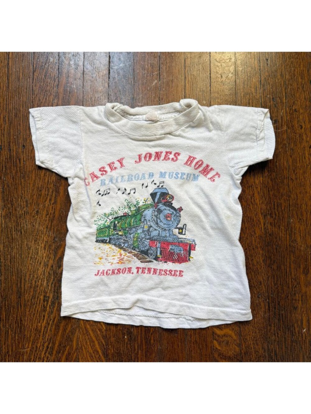 Vintage 1970s Baby Casey Jones Home Railroad Museum T-Shirt, Kids Size 18M